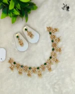 Classic Stone-Studded Gold Necklace - Image 2